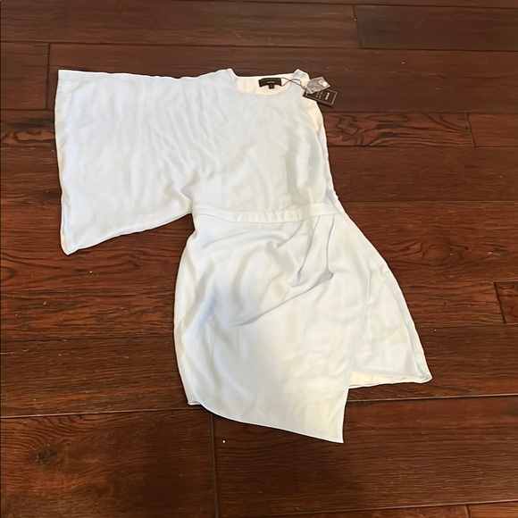 NWT Michael Costello x Revolve Elegant Light Blue one shoulder Dress - Picture 5 of 5